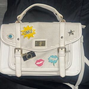 Stylish White Handbag with Fun Accents